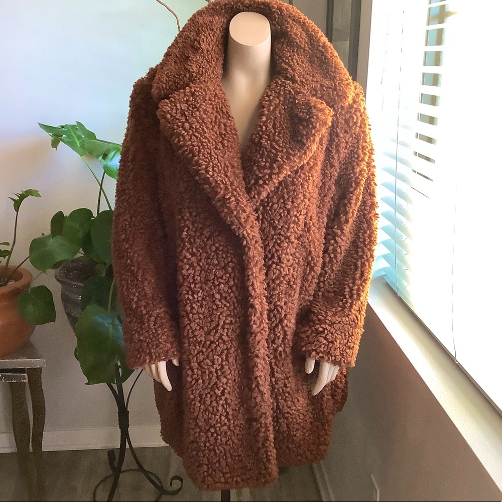 Kensie Reversible Plus Size Teddy Bear Coat